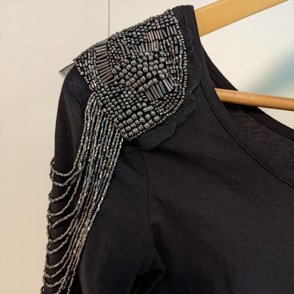 H&M Bodycon Dress with Beaded Shoulders - Picture 6 of 7